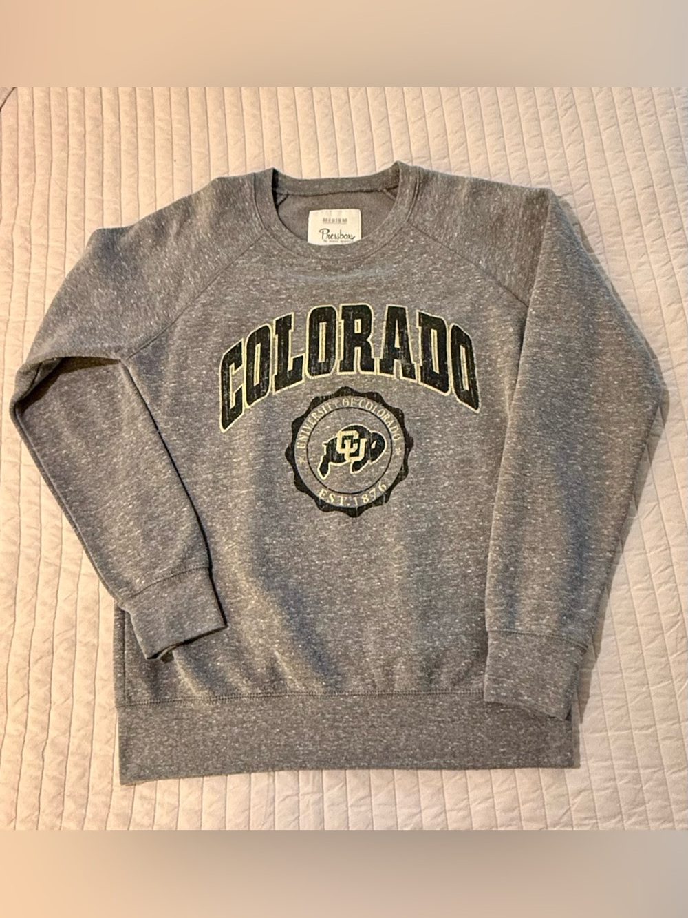 Pressbox Gray CU Boulder Buffaloes Crewneck Sweatshirt Women’s Medium